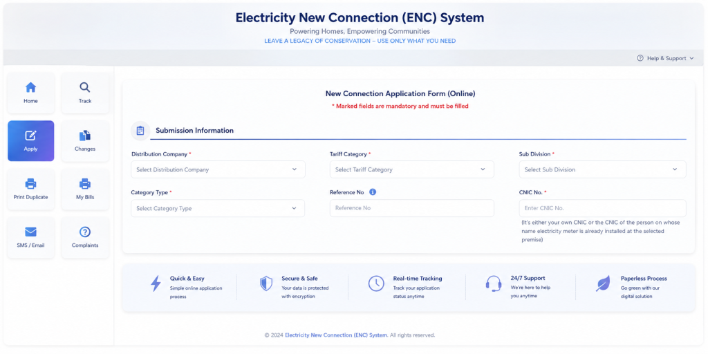 Electricity New Connection (ENC) System